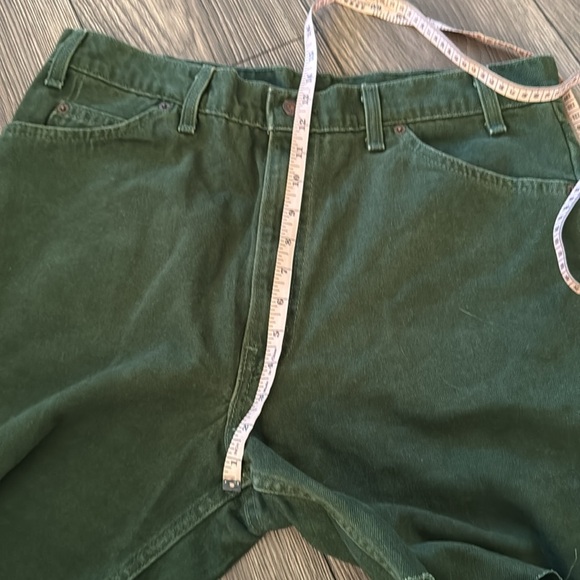 Vintage Levi's Dark Green Jean Shorts jorts 550 relaxed orange tab - Picture 2 of 12